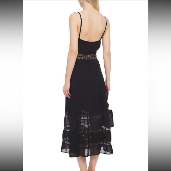 REFORMATION Black Lace Stripe Keyhole SHELLEY Sleeveless Crepe
Midi Dress Size 6 - Picture 12 of 16